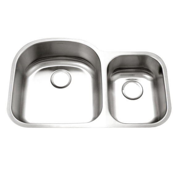 Houzer Eston 32 inch Stainless Steel Undermount 70/30 Double Small Right Bowl Offset Kitchen Sink - STC-2200SR-1