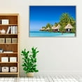 thumbnail image 3 of Tropical Landscape, Sea Sand Bungalows and Palm Trees - Wrapped Canvas Print Wall Art | 60" W x 40" H, 3 of 4