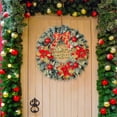thumbnail image 5 of 16.5 Inch Artificial Christmas Wreath with Bow - Pine Garland Wreath with Red Berries for Front Door Window Holiday Decorations, 5 of 7