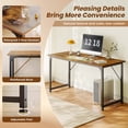 thumbnail image 4 of 54" Computer Desk, Modern Office, Study & Gaming Desk with Storage, Large Legroom, Sturdy Metal Frame, 4 of 8