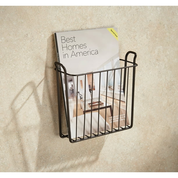 InterDesign Classico Wall Mount Magazine Holder, Bronze