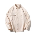 thumbnail image 2 of hopeusnice Men's Denim Trucker Jacket Loose Fit Vintage Washed Jean Trucker Coats with Pockets Oversized Denim Trucker Jean Jackets for Men Beige XXL, 2 of 4