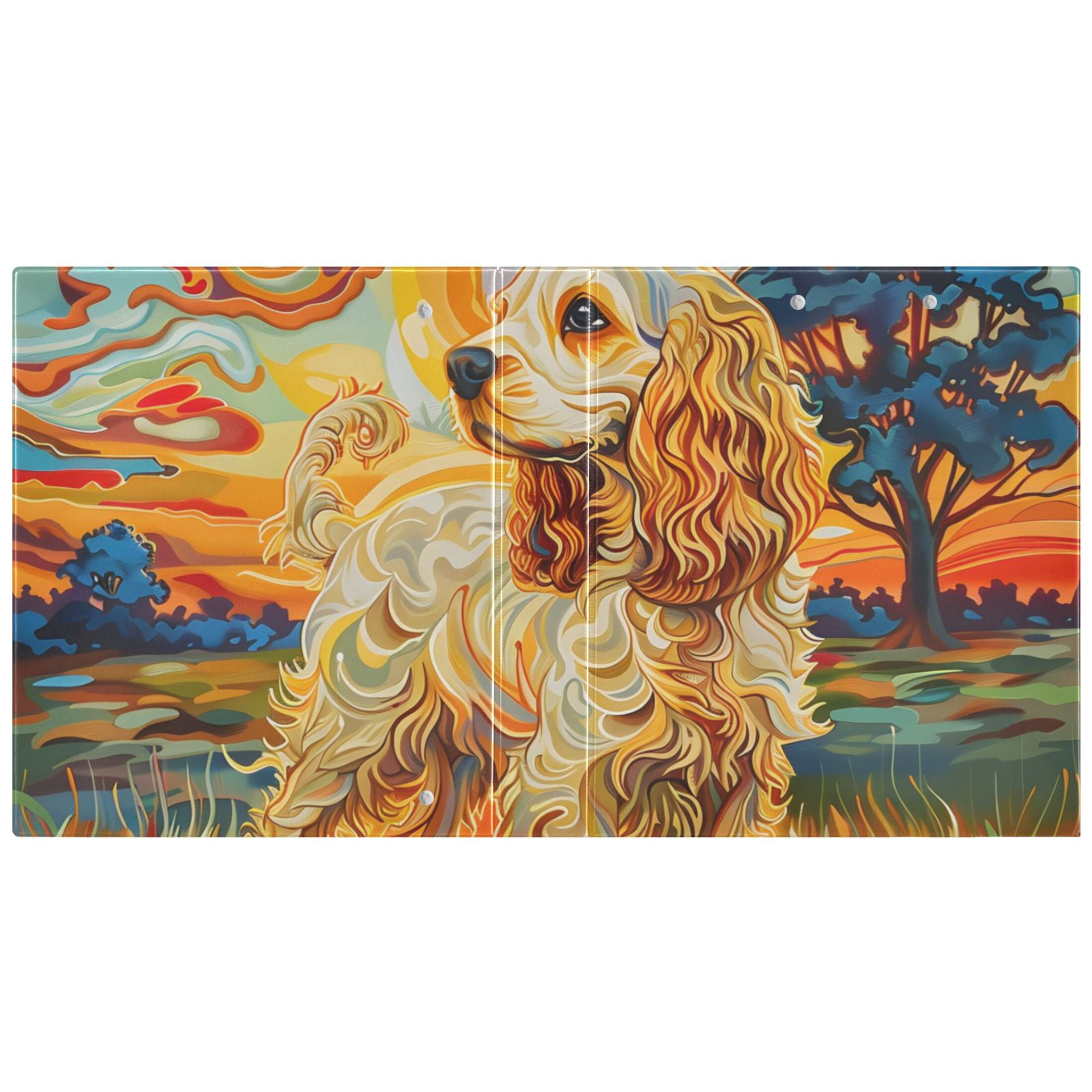 Lovely Dog 3 Ring Binders 1.5 inch Hardcover File Folders with Interior Pockets A4 Size Organizer for School Office Hospital