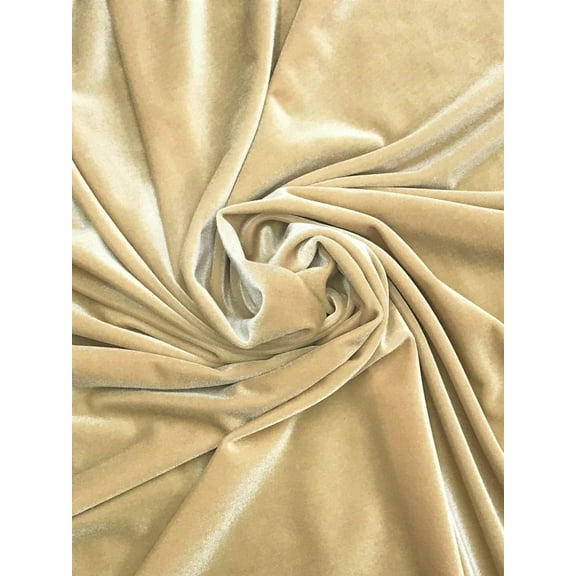Soft Stretch Velvet, 60" Wide, Sells by the Yard from Sal Tex Fabrics, Taupe