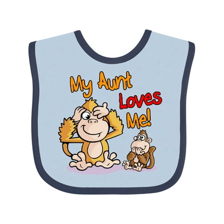 

Inktastic My Aunt Loves Me Monkey Gift Baby Boy or Baby Girl Bib