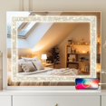 thumbnail image 1 of Fenair Vanity Mirror with Lights 22‘ * 18.5‘ Diamond Light Strip Makeup Mirror with Tempered Glass, 3 Color Modes Light up Mirror with USB Charging Port, 10X Magnification and Smart Touch, White, 1 of 7