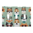 thumbnail image 2 of Dailycode Light Switch Plate Covers 2 Gang Wall Plate Plastics Outlet Covers for Kitchen Home Office Decor Cute Dogs with Sunglasses, 2 of 8