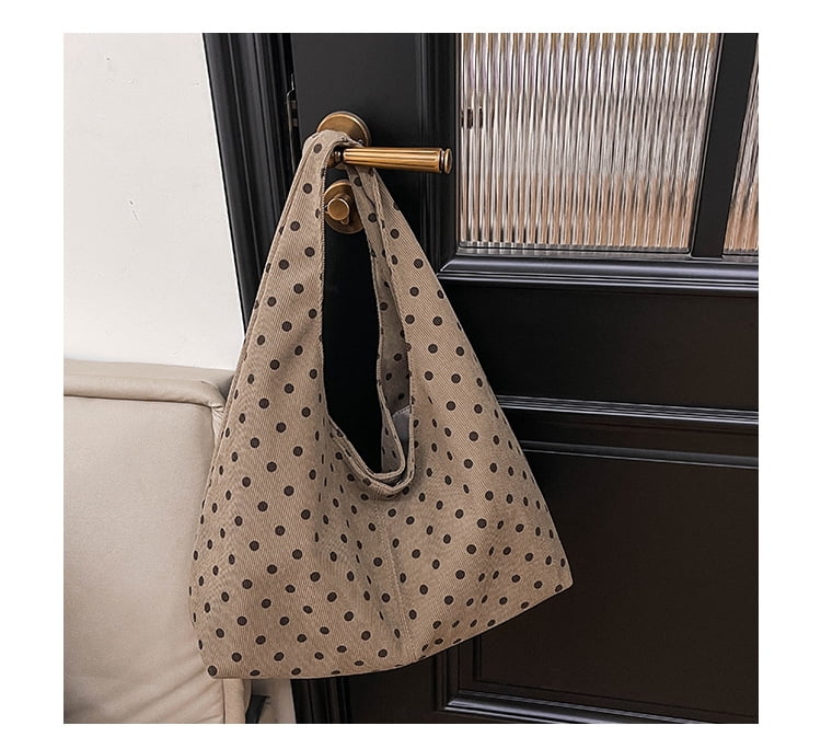 SPEKSEE Polka Dot Hobo Bag for Women Trendy Slouchy Shoulder Bag Soft Handbag Underarm Purse For Work Travel