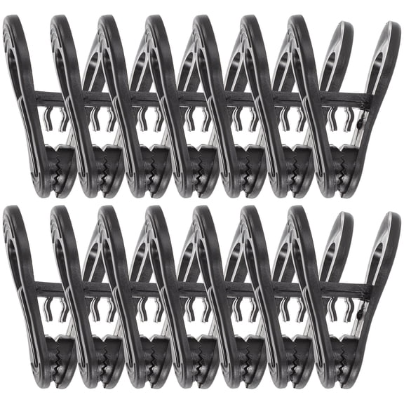 Masteelf 50Pcs Hangers Clips For Clothes Drying Outdoor ABS Plastic Black 7x44cm MultiPurpose Hold