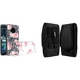 thumbnail image 1 of Case and Pouch Bundle for Nokia C200: Slim Series TPU Protector Case (Vintage Pink Floral) and Vertical Rugged Nylon Belt Holster, 1 of 9