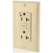 Leviton Smartlockpro 2-Pole Hospital Grade Duplex Gfci Receptacle With Led, Ivory, Nema 5-20R, 125 Volts, 20 Amps