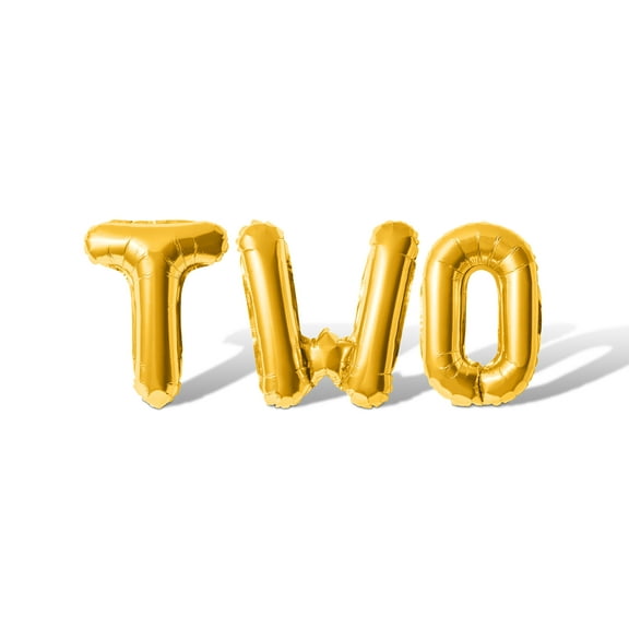 Letter Balloons - TWO 16" Inch Alphabet Letters Foil Mylar Balloon Birthday Party Banner (Gold)