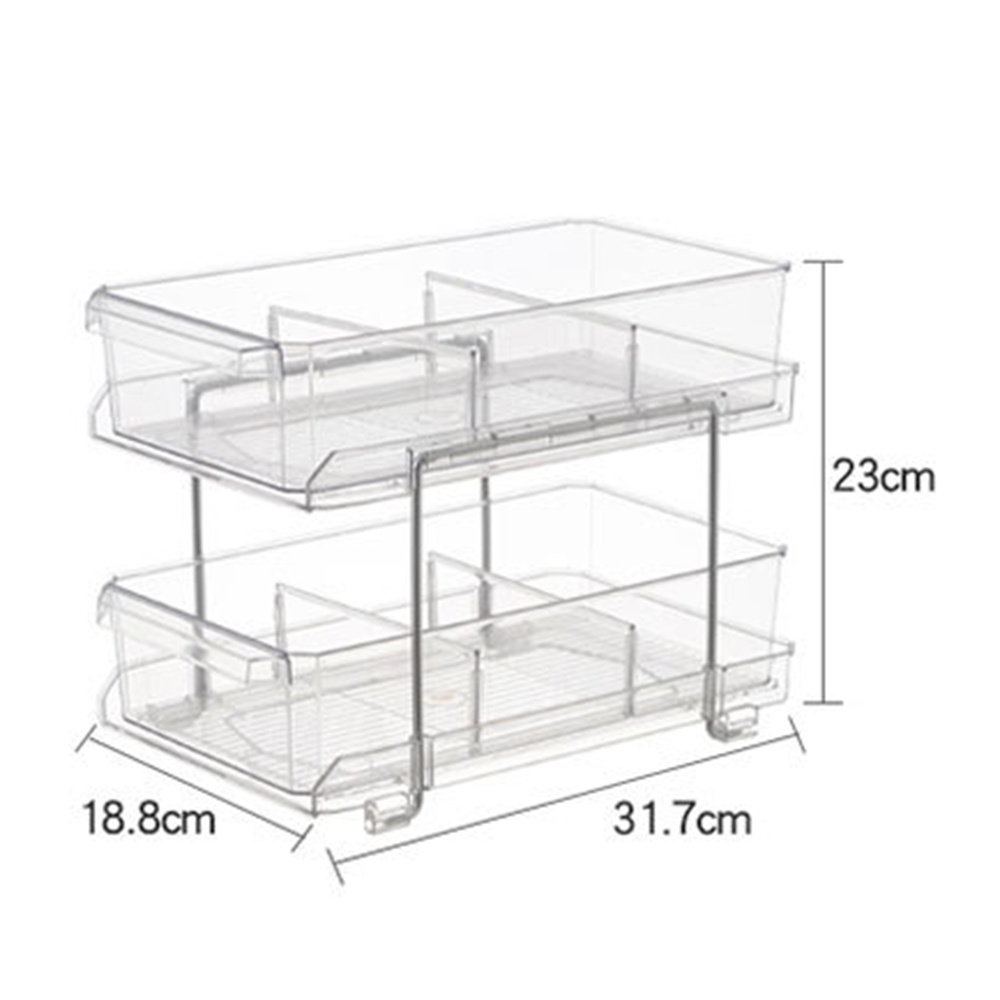 Plastic Stackable Makeup Organizer Space Saving Desk Organizer for Kitchen  Drawer Shelf Cabinet No Partition 