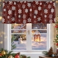 thumbnail image 5 of Valance Curtains for Kitchen Windows Merry Christmas Snowflake SeamlessRod Pocket Valance Winter Snow on Burgundy RedShort Window Curtain Topper for Bedroom Living Room Bathroom 42x12in, 5 of 7