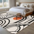 thumbnail image 4 of Boho Geometric Area Rugs 8'x10', Washable Small Throw Rugs for Living Room Patio, Modern Abstract Orange Sun on Linen Indoor Outdoor Rug Non-Slip Low Pile Carpet Runner Reversible Floor Mats, 4 of 8
