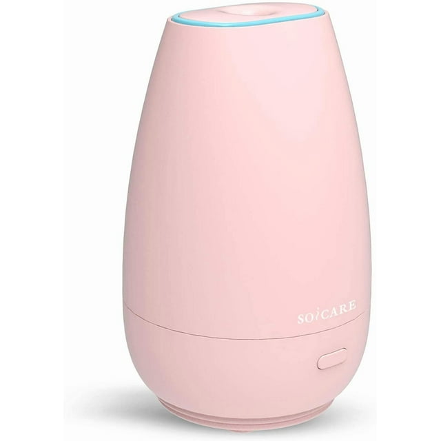 SOICARE Car Diffuser (2nd Generation), Small Portable Car Essential Oil Diffuser with Built-in USB Cable, Mini Aromatherapy Air Scent Humidifier Diffuser for Travel/Office/Home (Pink)