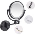 thumbnail image 5 of 8 Inch LED Lighted Wall Mounted Makeup Mirror with Magnification,Double Sided Swivel Vanity Mirror for Bathroom,360 Degree Rotation,Flexible Gooseneck,and Locking Suction (Matte Blac ( Color : Matte B, 5 of 7