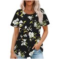 thumbnail image 1 of Fiudx Ropa de Mujer Top Estampado con Cuello Redondo y Manga Corta Informal para Mujer a La Moda, 1 of 3