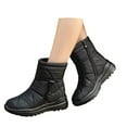 thumbnail image 3 of Xiaoxatg Women's Boots - Casual Mid Calf Insulated On Flat Heel Winter Footwear for Comfortable Warm Wear in Cold Weather 9 Black, 3 of 9