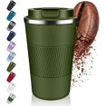 thumbnail image 6 of Coffee Tumbler 17oz/510ml - Insulated Coffee Mug with Lid, Leakproof Travel Coffee Cup, Stainless Steel Reusable Coffee Mug for Hot&Cold Drinks, Thermal Coffee Cups for Men Women-Black/1 Pack, 6 of 10