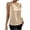 Beige, variant on Women's Casual Fashion Solid Color V-Neck Satin Top