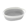 thumbnail image 4 of Cesta tejida con asa, cesta multiusos de cuerda de algodón, regalo decorativo para bebé blanco gris blanco, 4 of 9