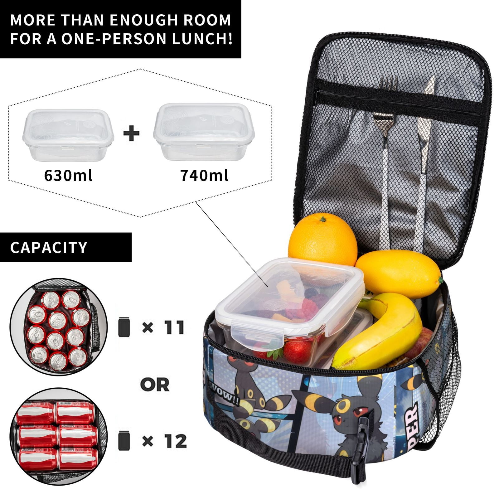 Cute Lunch Bag Tote Bag Portable Insulated Lunch Box For Beach Camping Travel Work School Office