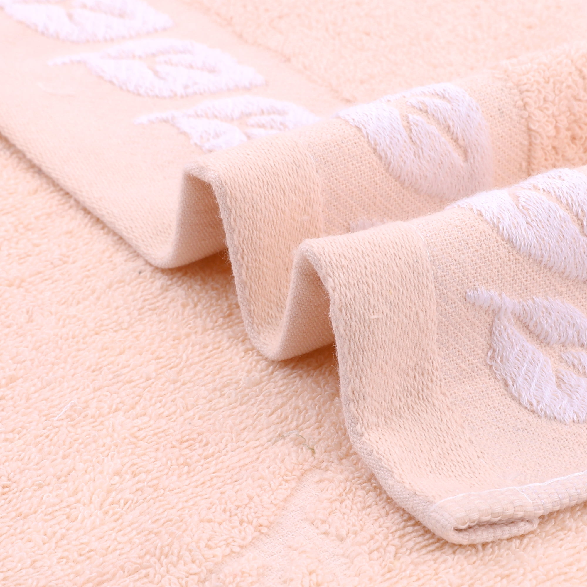 Unique Bargains Leaves Pattern Bathroom Hand Towels Soft Pink 4-Piece