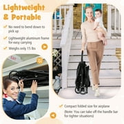 Infans Portable Baby Stroller One-Hand Fold Pushchair W/ Aluminum Frame Black