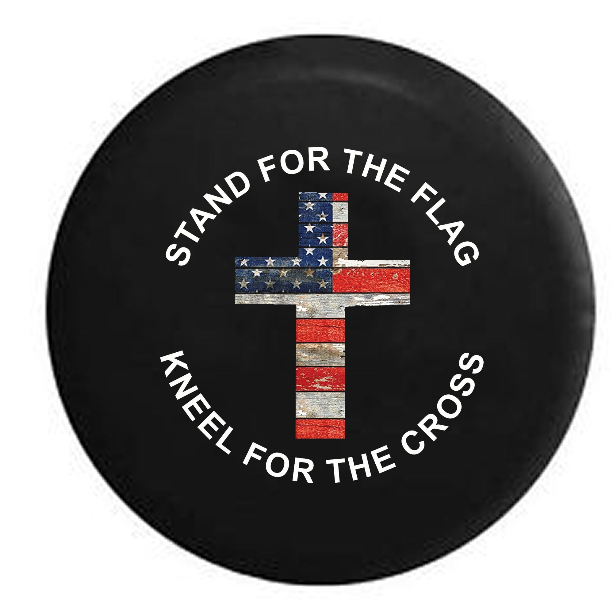 Juhucc I Stand for The Flag Kneel for The Cross Waterproof Dust-Proof Universal Wheel Tire Covers Fit for Trailer,SUV Truck and Many Vehicle Camper Accessories 