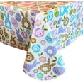 thumbnail image 1 of Newbridge Easter Pastel Egg and Bunny Vinyl Flannel Backed Tablecloth, 52” x 70” Oblong/Rectangle, 1 of 7