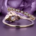 thumbnail image 3 of Beautiful 1.75 Carat Round Cut Diamond Moissanite Floral Engagement Ring, Antique Wedding Ring, One Matching Band in 925 Sterling Silver With 18k Rose Gold Plating, Gift For Her In Festival Time, 3 of 3