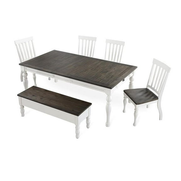 Bowery Hill Two-Tone 6-Piece Dining Set in Gray