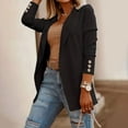 thumbnail image 2 of Bmisegm Haut Ample pour Femmes à Manches Longues Veste Décontractée Manteau Blouse pour Dames Manteaux pour Femmes Noir P, 2 of 9