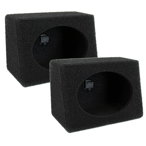 Q-POWER Q-Bomb QTW6X9 6x9" Car Wedge Speaker Boxes with Bedliner Spray Pair