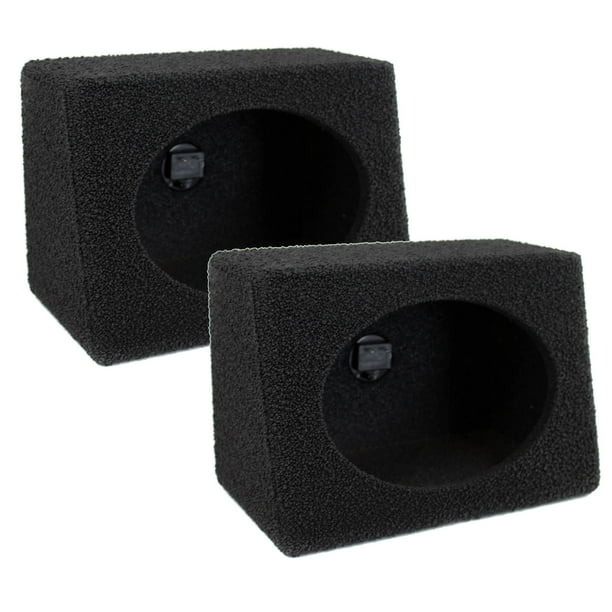 QPOWER QBomb QTW6X9 6x9" Car Wedge Speaker Boxes with Bedliner Spray