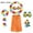 Orange, variant on 8 Pieces 23.6 Inch Hawaiian Hula Skirt Costume Set Necklace Garland Bracelet Bikini Top for Women Tropical Luau Party Decoration