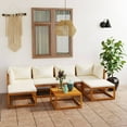 thumbnail image 1 of vidaXL 7 Piece Garden Lounge Set with Cushion Cream Solid Acacia Wood, 1 of 1
