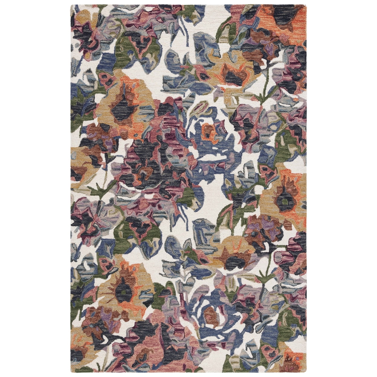 SAFAVIEH Blossom Ewart Floral Area Rug, Ivory/Blue, 4' x 6'