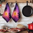 thumbnail image 6 of Purple Orange Beach Kitchen Towels Set of 1, Ocean Coastal Summer Tropical Coconut Tree Palm Absorbent Dish Towels for Kitchen, Microfiber Hand Towel, Quick Drying Tea Towel for Cleaning Dishcloths, 6 of 7