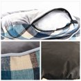 thumbnail image 3 of Cama redonda para mascotas con diseño de cuadros y respaldo alto, lavable y cómoda para gatos y perros, disponible en azul y tamaño pequeño., 3 of 6