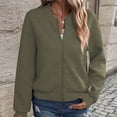 thumbnail image 4 of Women Lightweight Long Sleeve Zip Up Jacket Casual Loose Bomber Quilted Hoodie Outwear Coat Fall 2025 Full Sweatshirt, 4 of 7