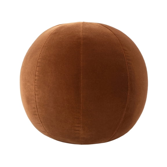 Jennifer Taylor Home Luna 12" Round Sphere Accent Ball Throw Pillow Burnt Orange Performance Velvet