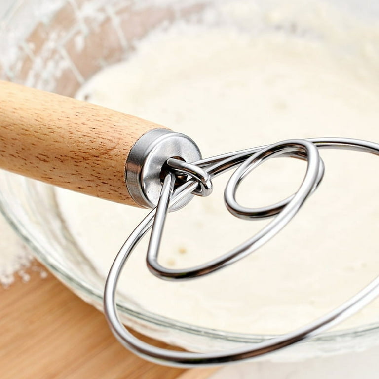 Original Danish Dough Whisk Wooden Hand Mixer Bread Baking Tools For Pastry  Pizza Great Alternatives To A Blender, Mixer Or Hook C 