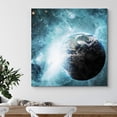 thumbnail image 3 of wall26 Canvas Print Wall Art Planet Earth in The Blue Sparkling Nebula Galaxy Astronomy &amp; Space Sky Digital Art Modern Art Global Scenic Colorful Multicolor for Living Room, Bedroom, Office - 12&, 3 of 5