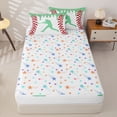 thumbnail image 4 of Homewish Mint Dripping Baseball Stitch Batter Silhouette Graphic Zipper Twin Comforter Sets with Fitted Sheet and 2 Pillowcases,Baseball Graphic Zipper Bedding Set,4-Piece, 4 of 6