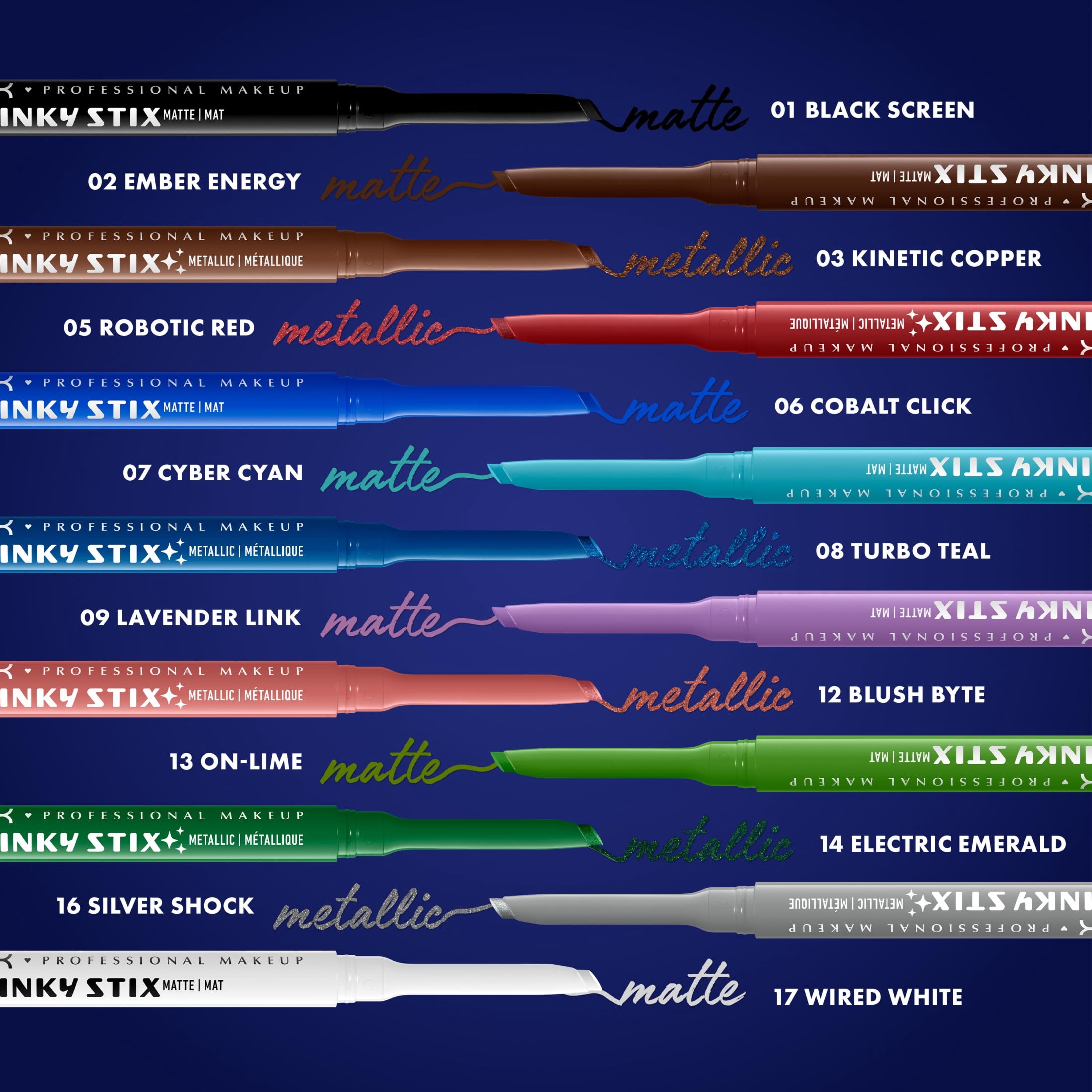 NYX Professional Makeup Epic Inky Stix Mechanical Cream Gel Eyeliner, Silver Shock, 0.003 oz