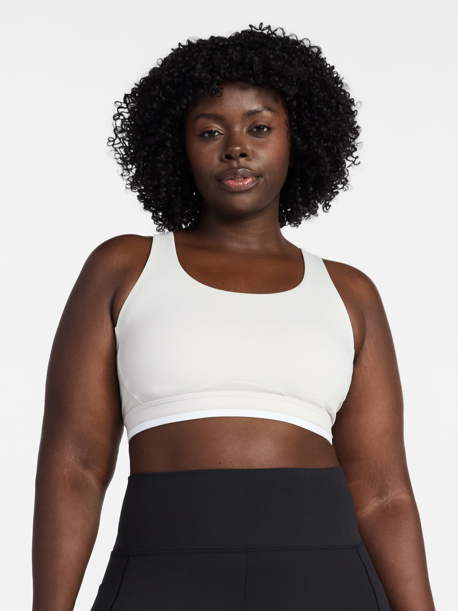 Avia Women's Medium Support Open Back and Contrast Tipping Sports Bra, XS-XXXL