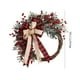 thumbnail image 3 of Anillo De Plástico Corona navideña con cintas, bayas rojas y flores artificiales, 45 cm (17,71"), decoración navideña para puerta, 1 unidad JASKFLY, 3 of 6