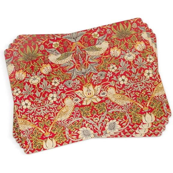 Pimpernel Strawberry Thief Red Morris & Co Placemats S/4
